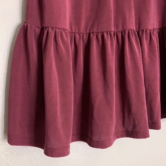 Alya Embroidered peplum top merlot wine short sleeve shirt medium women’s top - Picture 3 of 6